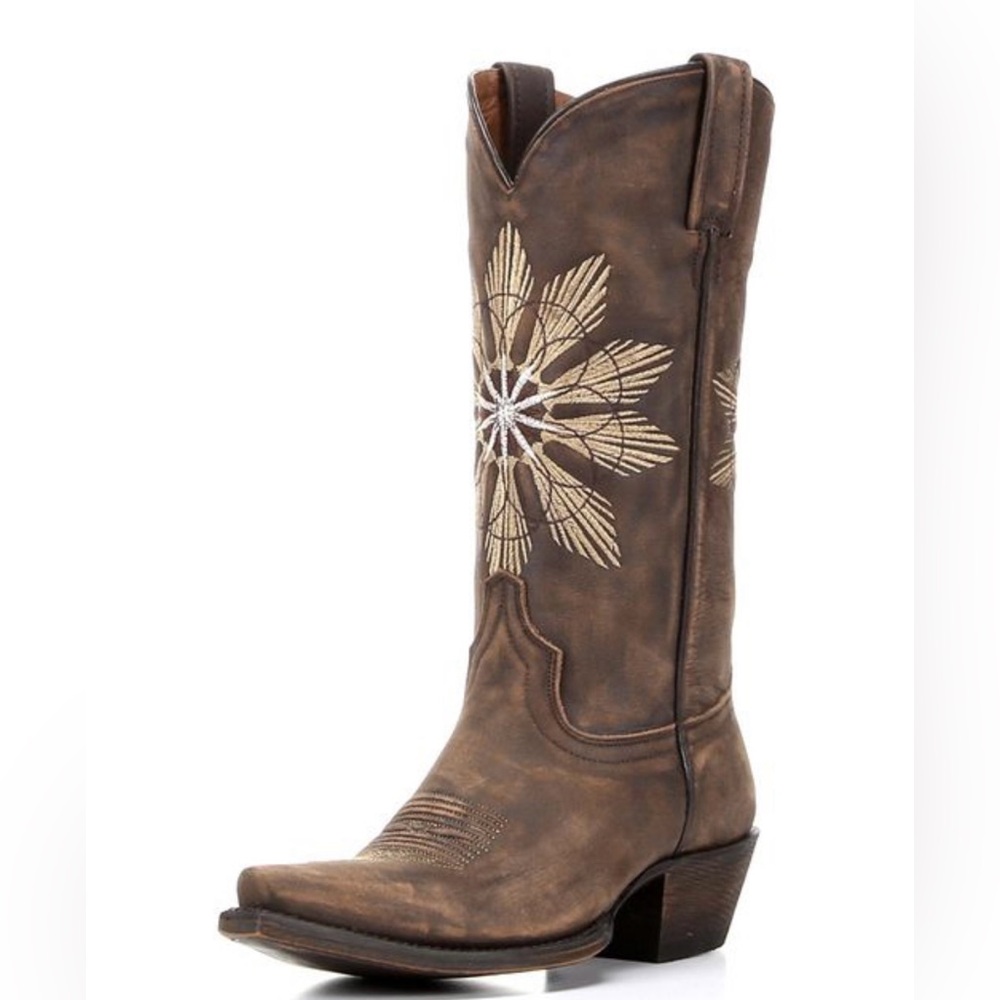 Chic Brown Embroidered Cowgirl Boots
